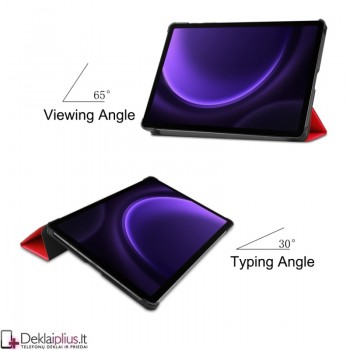Dirbtinės odos atverčiamas dėklas - raudonas (Samsung Tab S9 (SM-X710-SM-X716/Tab S9 Fe (X510-X516B/Tab S10 Fe/Tab S10 Lite) Dirbtinės odos atverčiamas dėklas - raudonas (Samsung Tab S9 (SM-X710-SM-X716/Tab S9 Fe (X510-X516B/Tab S10 Fe/Tab S10 Lite)